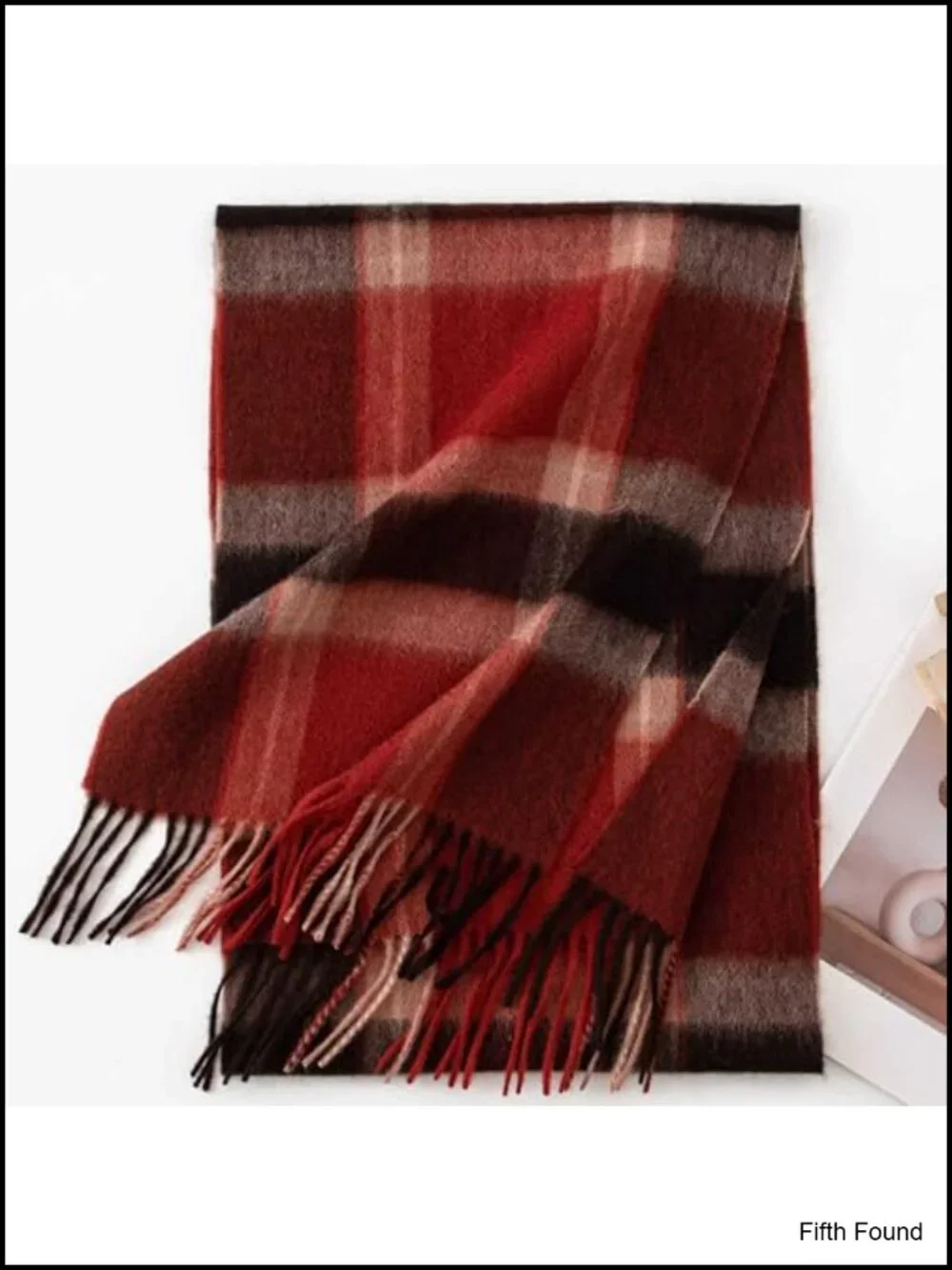 Oversized Plaid Scarf Shawl Wrap Tassel 100% Polyester Winter